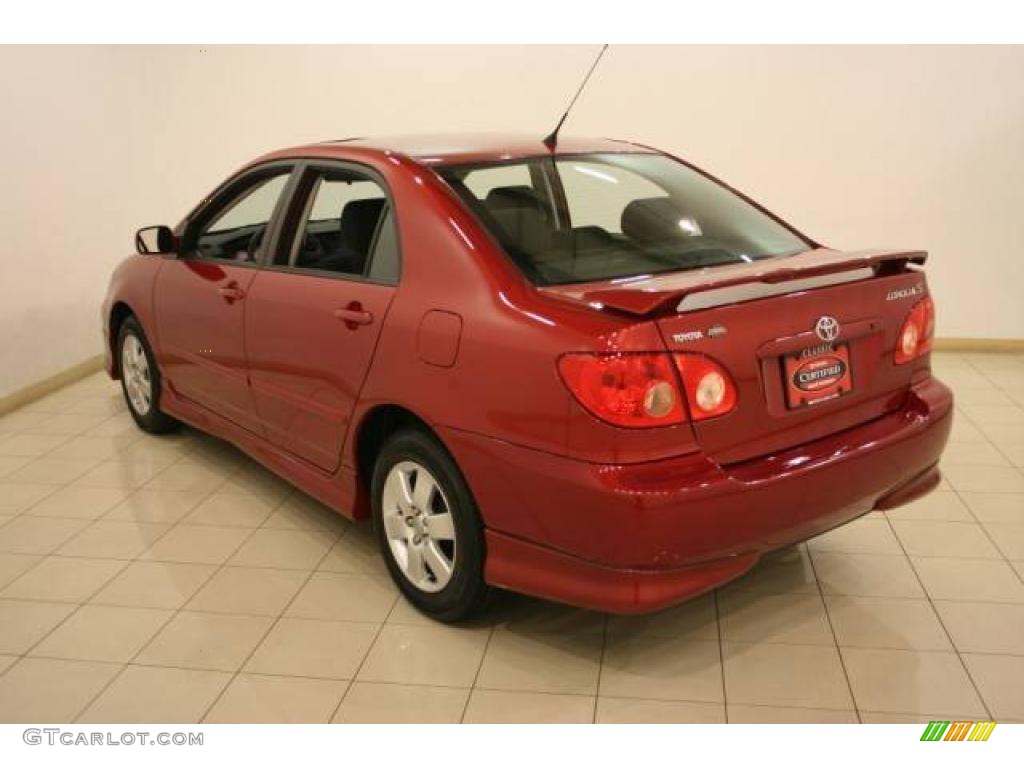 2007 Corolla S - Impulse Red Pearl / Dark Charcoal photo #5