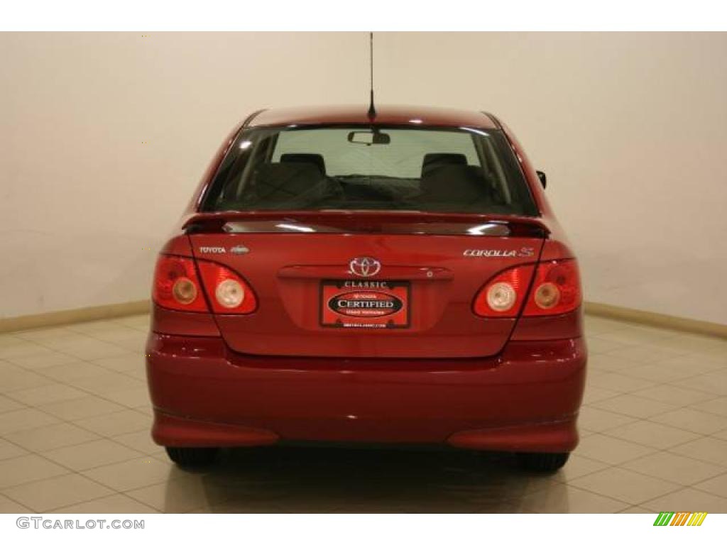 2007 Corolla S - Impulse Red Pearl / Dark Charcoal photo #6