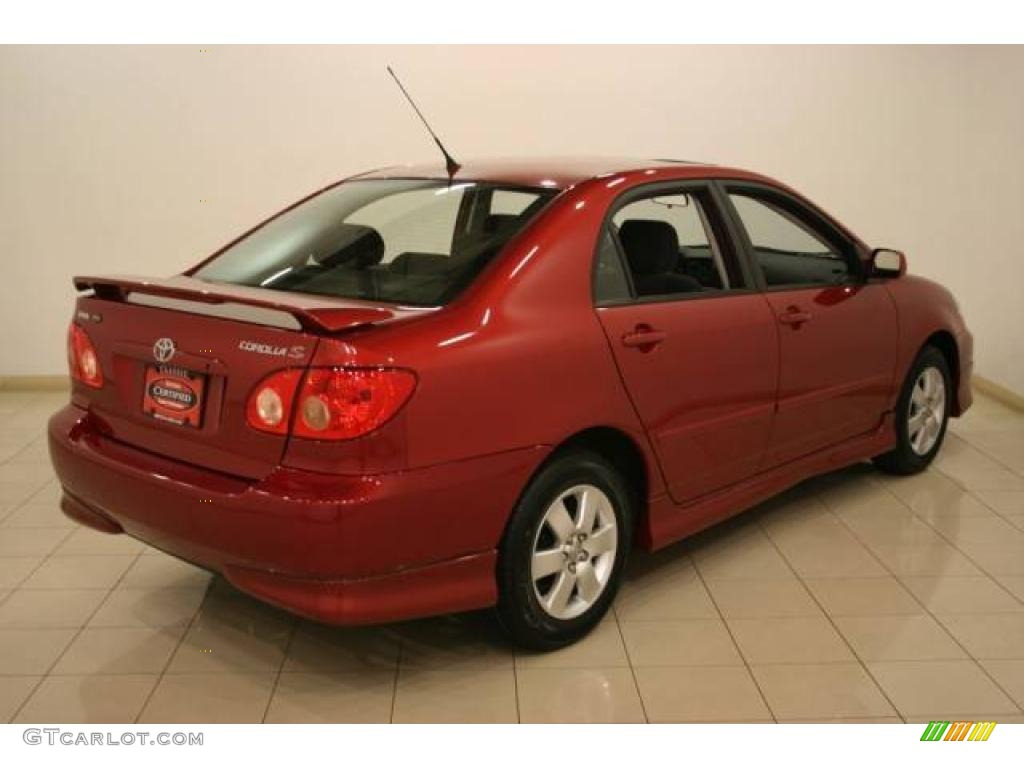 2007 Corolla S - Impulse Red Pearl / Dark Charcoal photo #7