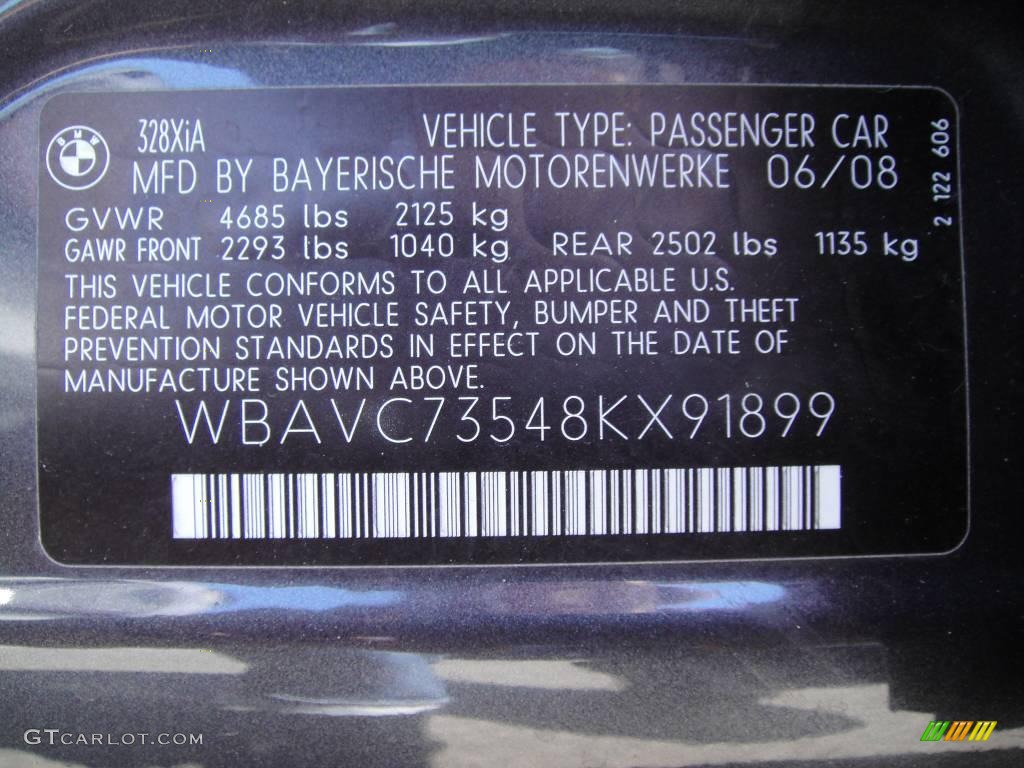 2008 3 Series 328xi Sedan - Sparkling Graphite Metallic / Black photo #15