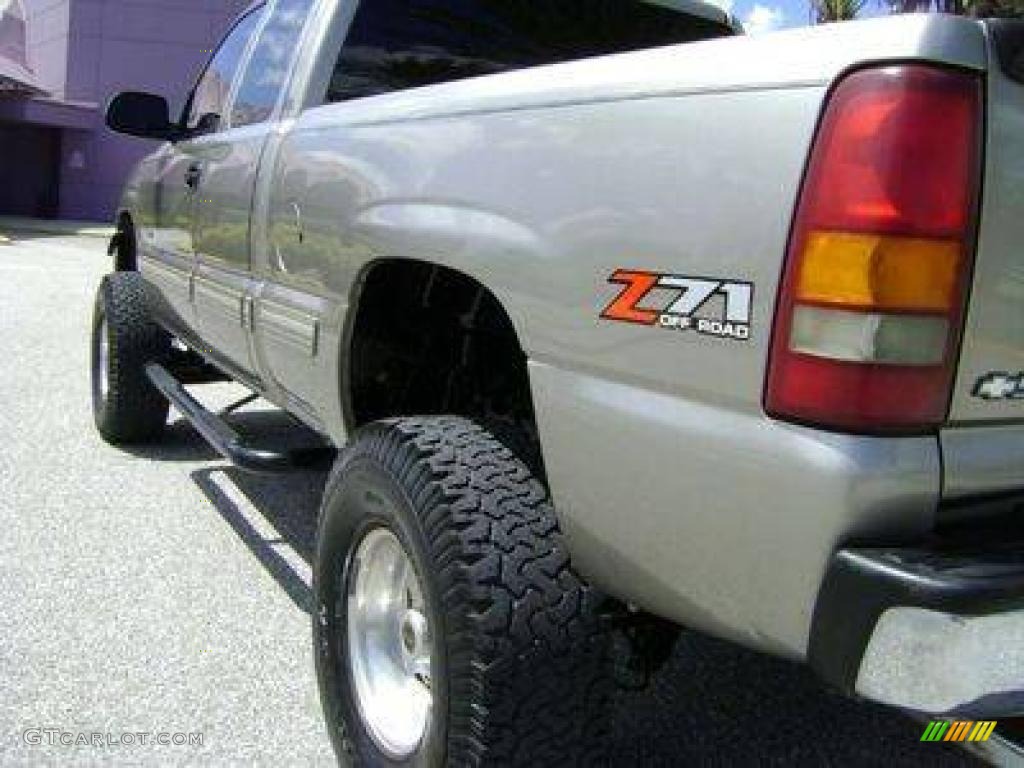 2000 Silverado 1500 LS Extended Cab 4x4 - Light Pewter Metallic / Medium Gray photo #4