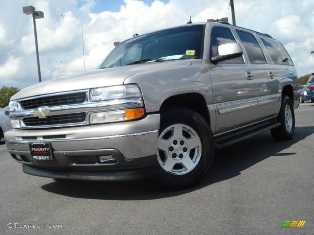 2005 Suburban 1500 LT - Silver Birch Metallic / Tan/Neutral photo #1