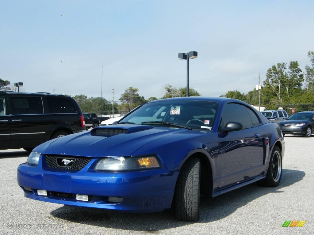 2002 Mustang GT Coupe - Sonic Blue Metallic / Dark Charcoal photo #1