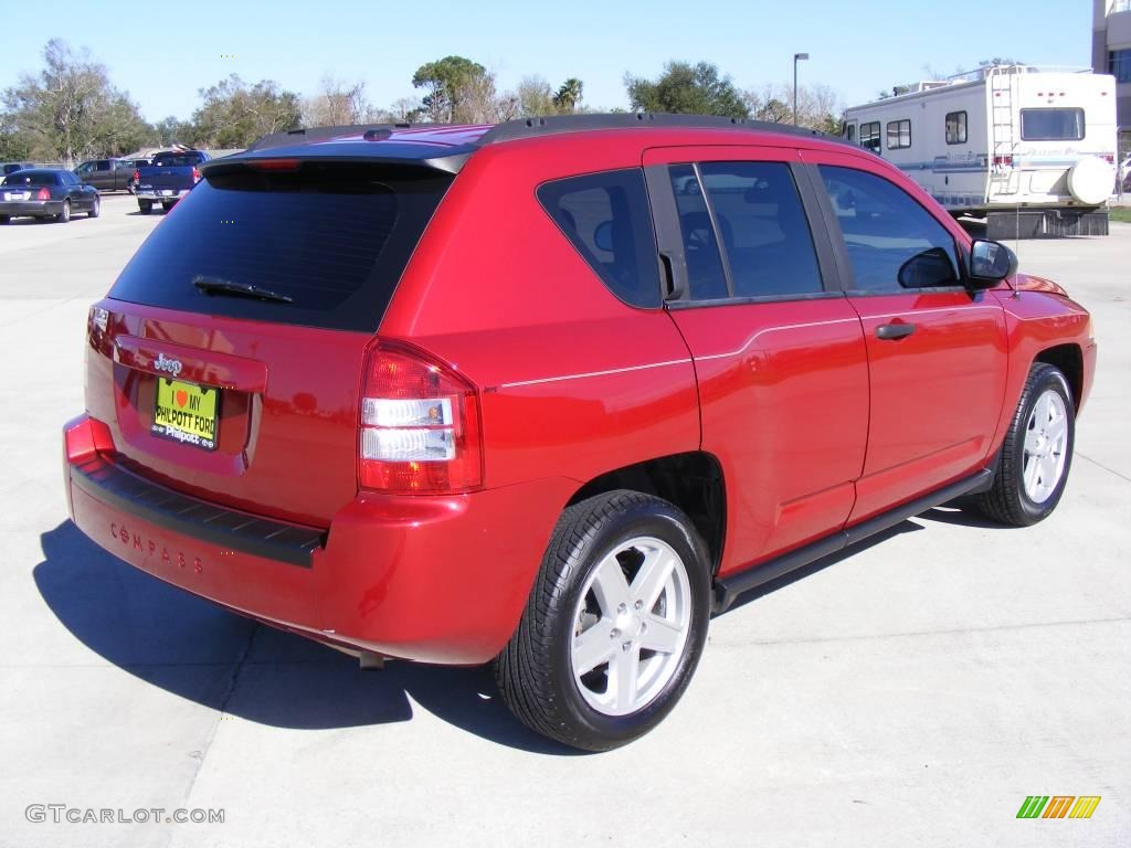2007 Compass Sport - Inferno Red Crystal Pearlcoat / Pastel Slate Gray photo #6