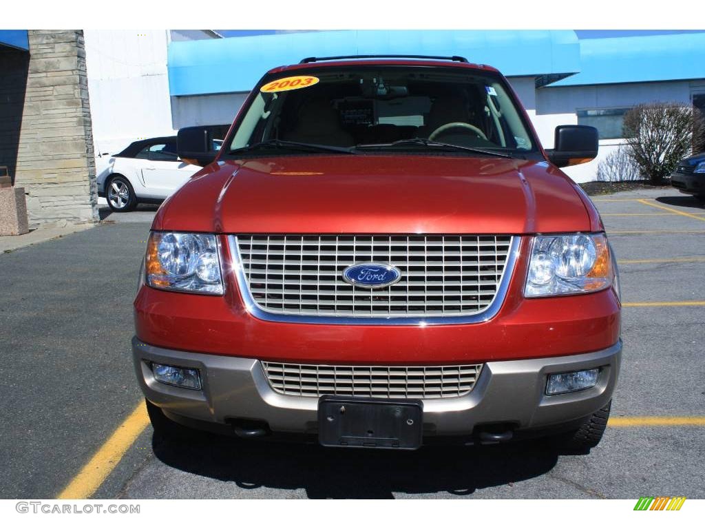 2003 Expedition Eddie Bauer 4x4 - Laser Red Tinted Metallic / Medium Parchment photo #2