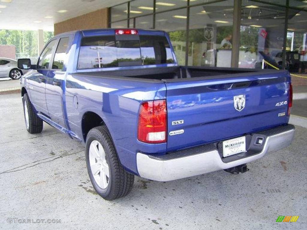 2009 Ram 1500 SLT Quad Cab 4x4 - Deep Water Blue Pearl / Dark Slate/Medium Graystone photo #2