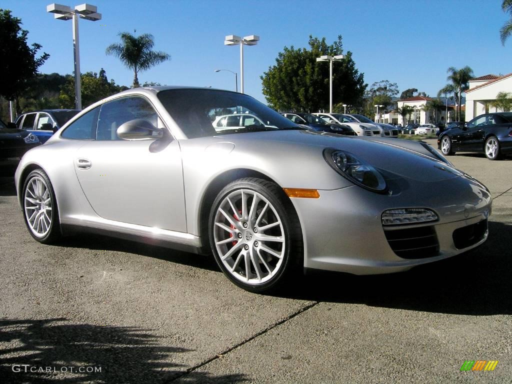 2009 911 Carrera 4S Coupe - Arctic Silver Metallic / Black photo #1