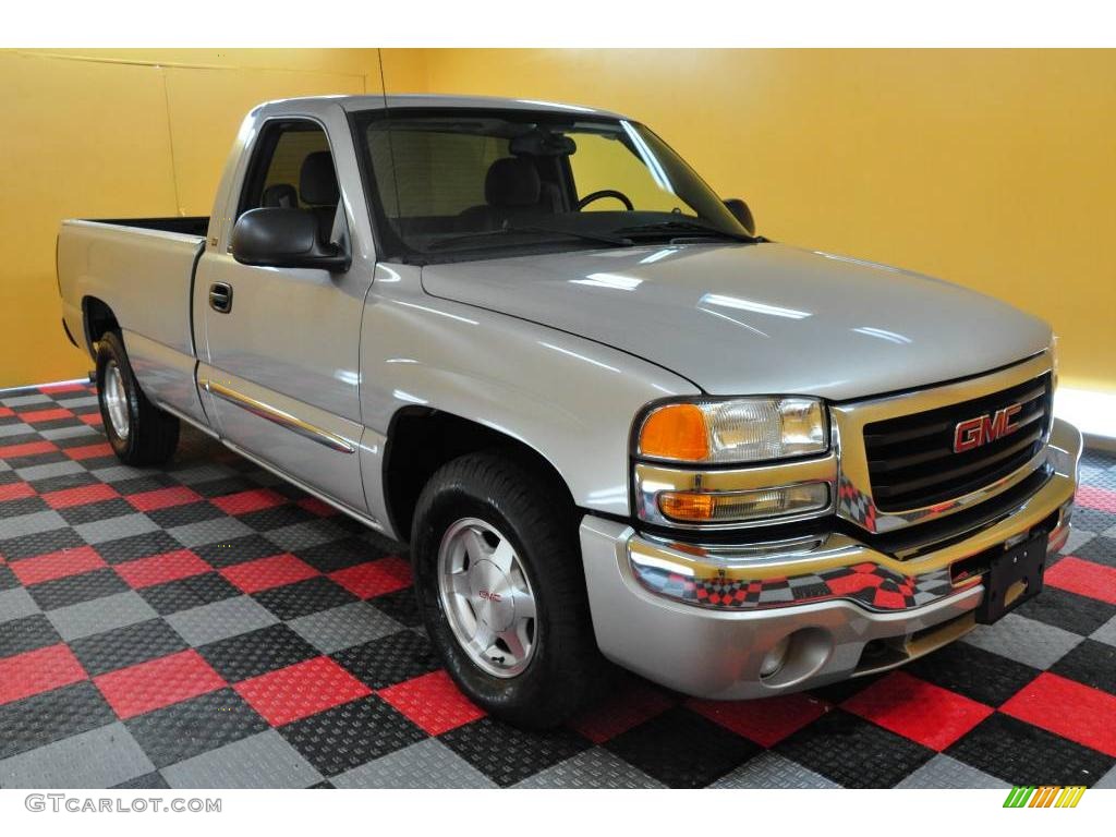 2004 Sierra 1500 SLE Regular Cab - Silver Birch Metallic / Dark Pewter photo #1