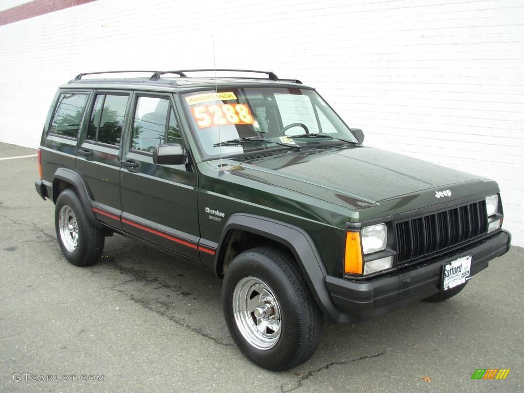 1996 Cherokee Sport - Moss Green Pearl / Gray photo #7