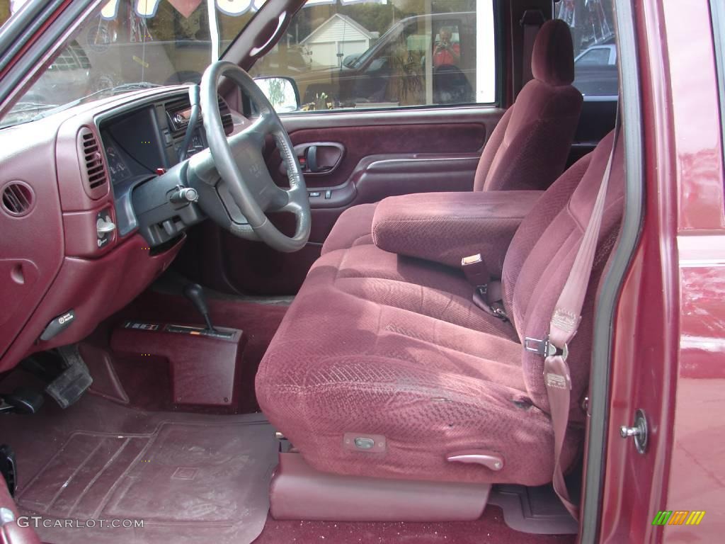 1995 Sierra 1500 SLE Extended Cab 4x4 - Dark Hunt Club Red Metallic / Burgundy photo #2