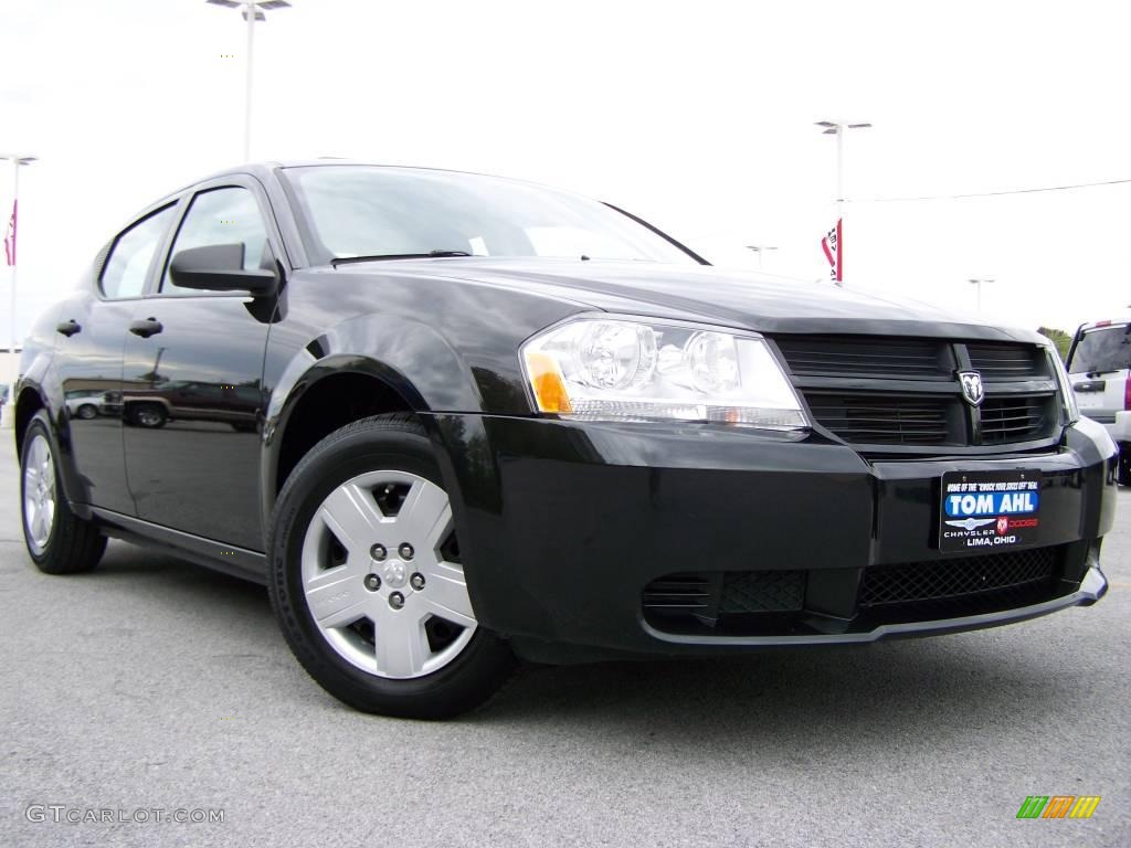 2008 Avenger SE - Brilliant Black Crystal Pearl / Dark Slate Gray/Light Slate Gray photo #1