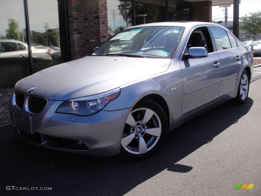 2007 5 Series 525i Sedan - Silver Grey Metallic / Black photo #1