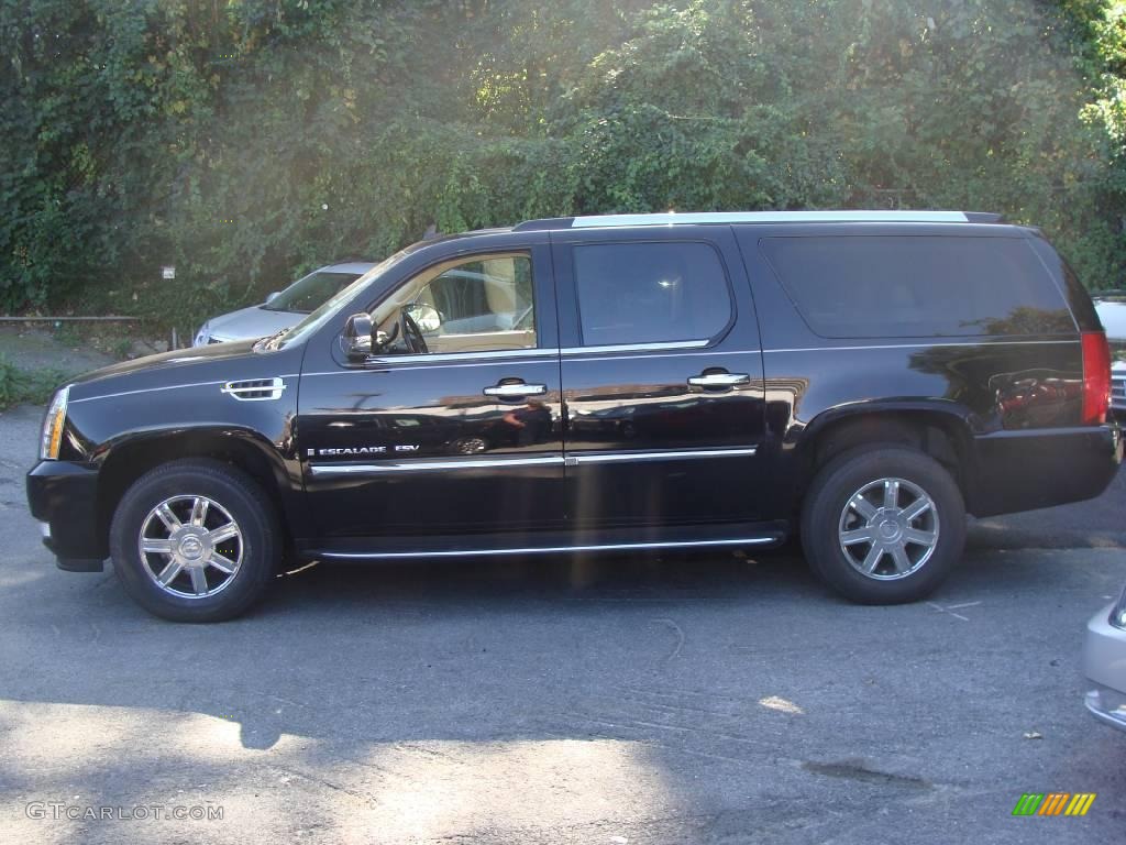 2007 Escalade ESV AWD - Black Raven / Cocoa/Light Cashmere photo #8