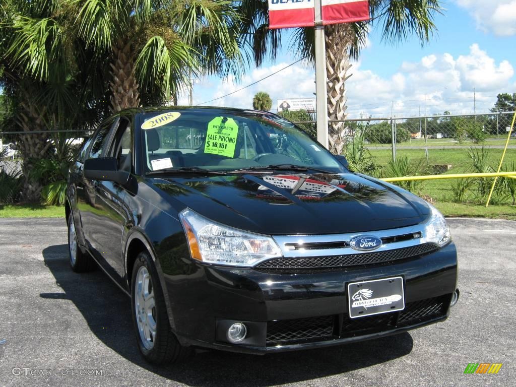 2008 Focus SES Sedan - Black / Medium Stone photo #1