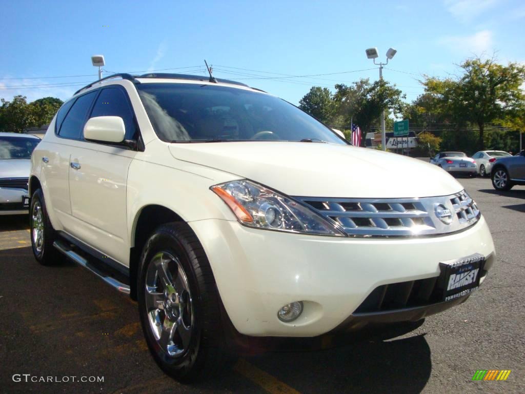 2005 Murano SL AWD - Glacier Pearl White / Cafe Latte photo #16