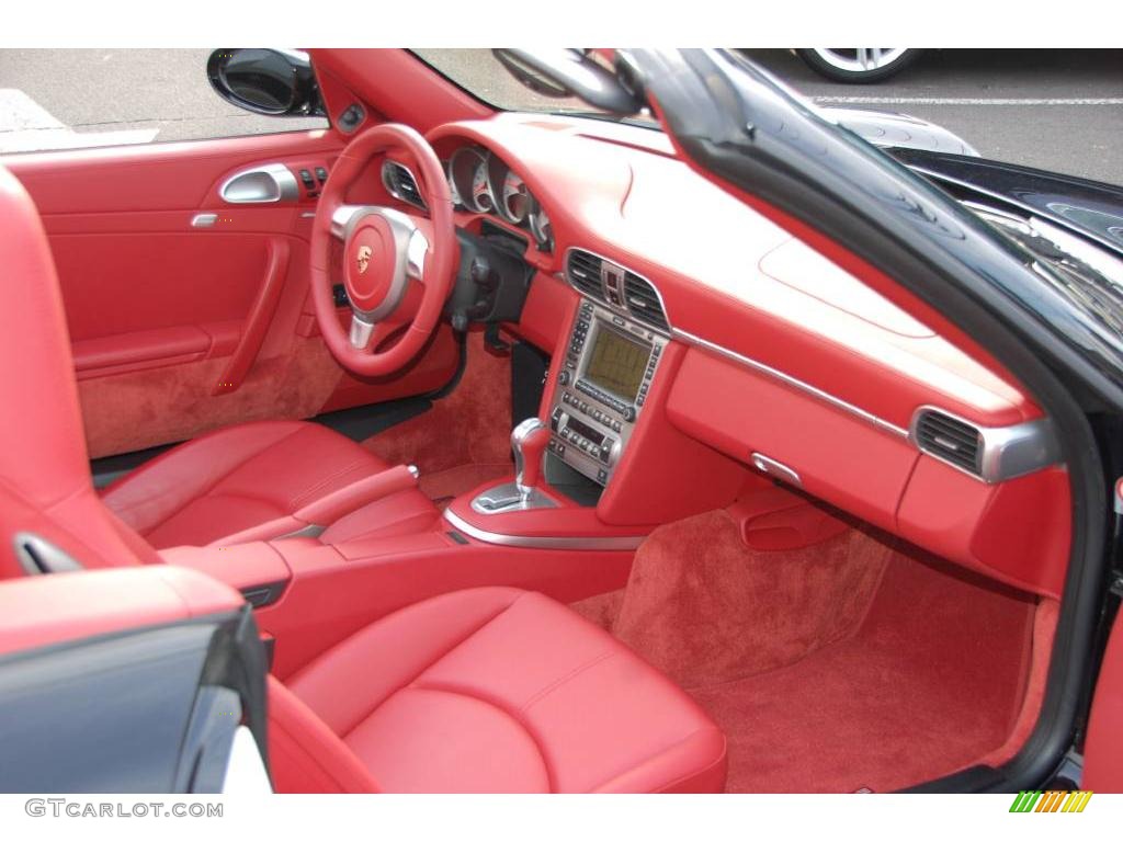 2008 911 Carrera 4S Cabriolet - Basalt Black Metallic / Carrera Red photo #20