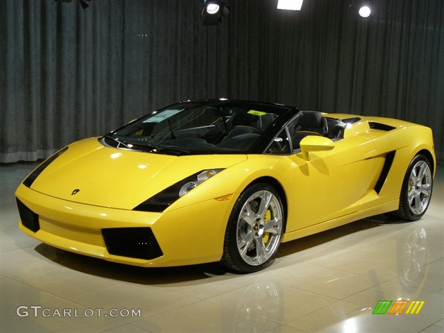 2008 Gallardo Spyder E-Gear - Pearl Yellow / Black photo #1