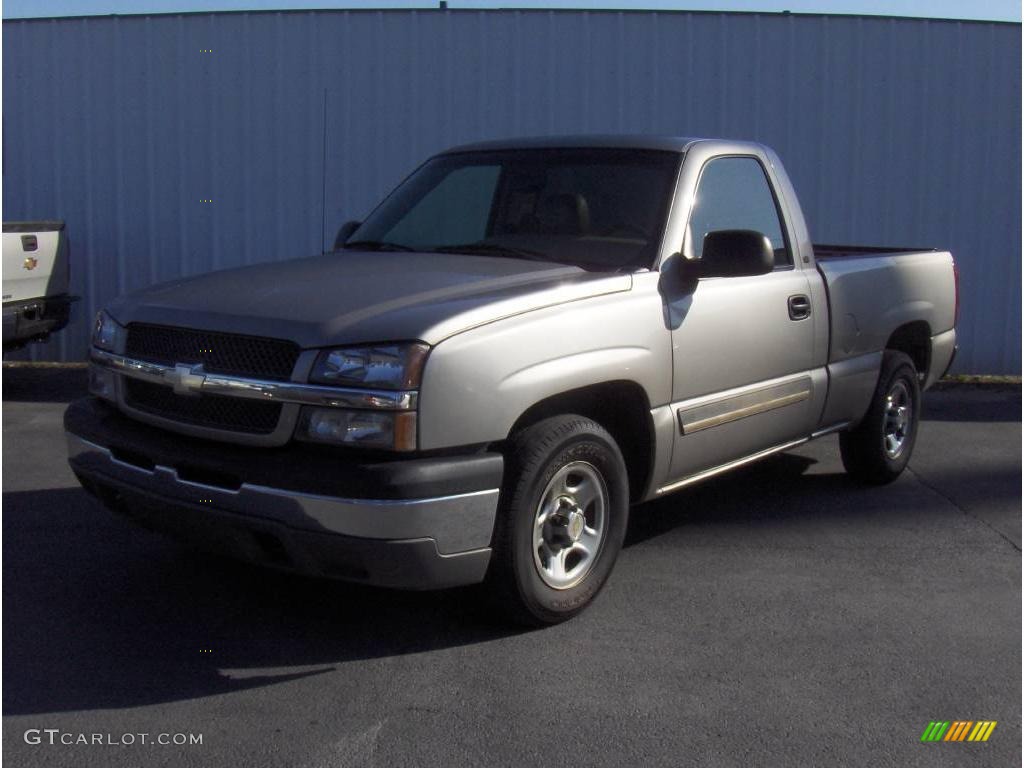 2003 Silverado 1500 Regular Cab - Light Pewter Metallic / Tan photo #1