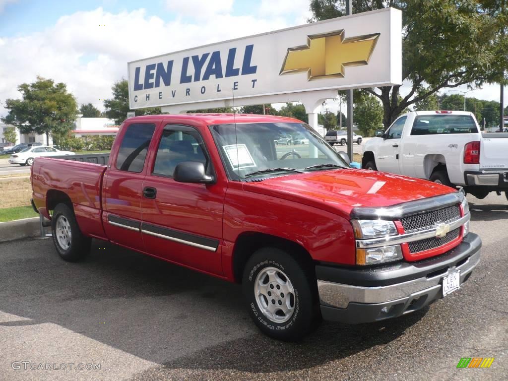 2003 Silverado 1500 LS Extended Cab - Victory Red / Dark Charcoal photo #1