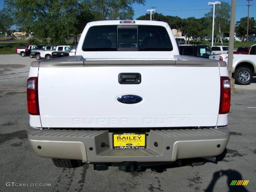 2010 F350 Super Duty King Ranch Crew Cab 4x4 - White Platinum Metallic Tri-Coat / Chaparral Leather photo #6