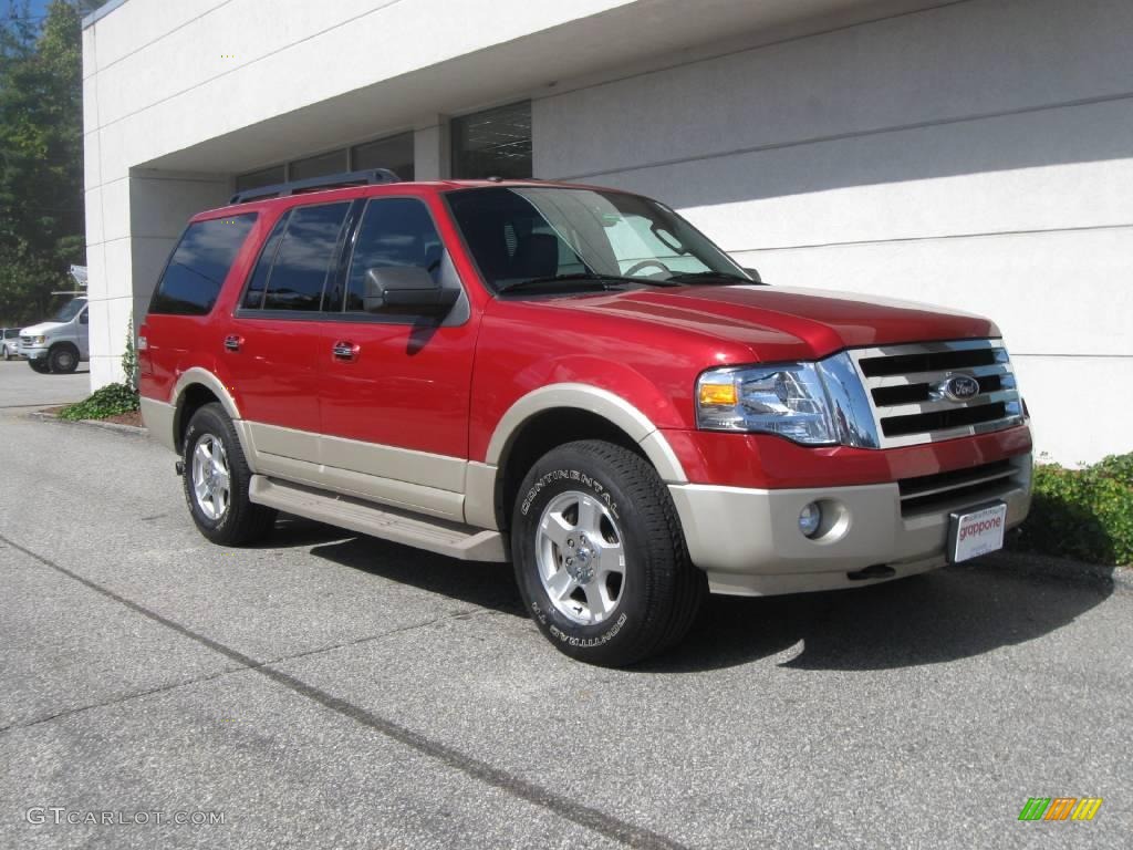 2009 Expedition Eddie Bauer 4x4 - Sangria Red Metallic / Charcoal Black Leather/Camel photo #1