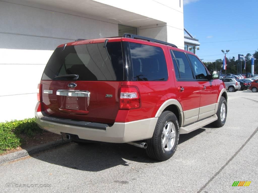 2009 Expedition Eddie Bauer 4x4 - Sangria Red Metallic / Charcoal Black Leather/Camel photo #3