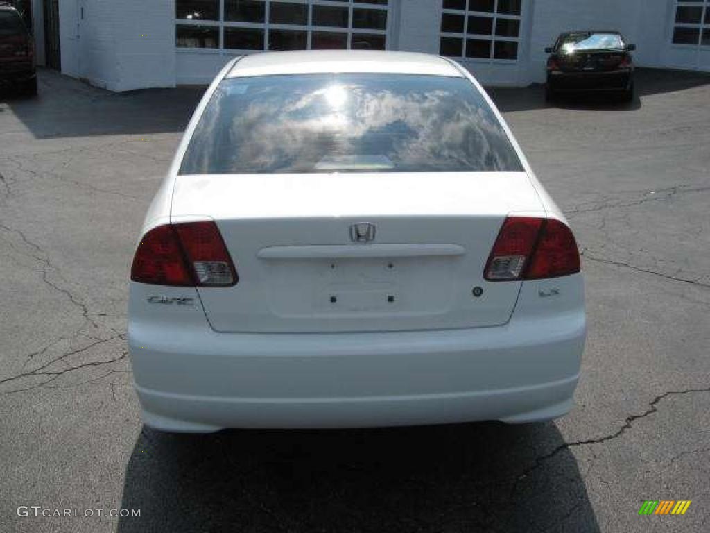 2005 Civic LX Sedan - Taffeta White / Ivory photo #13