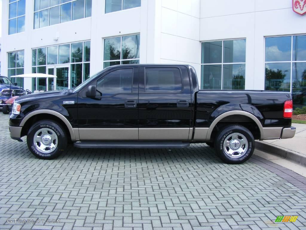 2004 F150 Lariat SuperCrew - Black / Tan photo #2