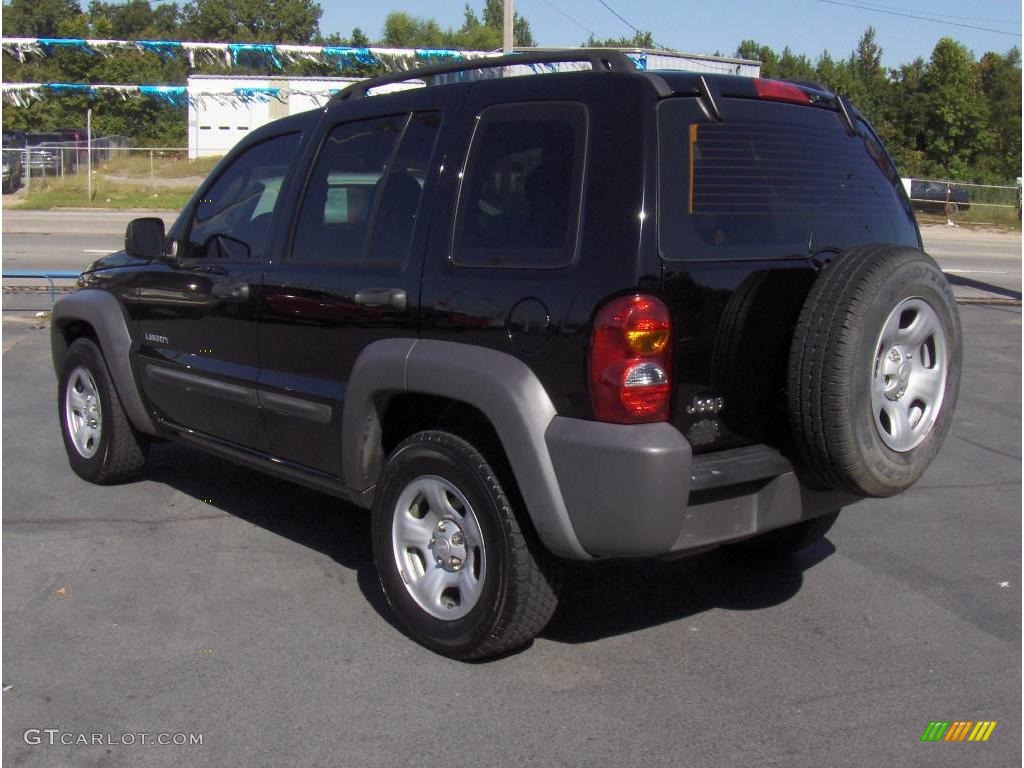 2004 Liberty Sport - Black Clearcoat / Dark Slate Gray photo #2