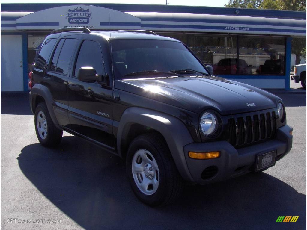2004 Liberty Sport - Black Clearcoat / Dark Slate Gray photo #4