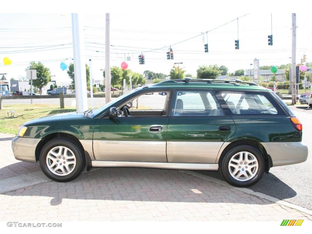 2000 Outback Wagon - Timberline Green Pearl / Beige photo #9