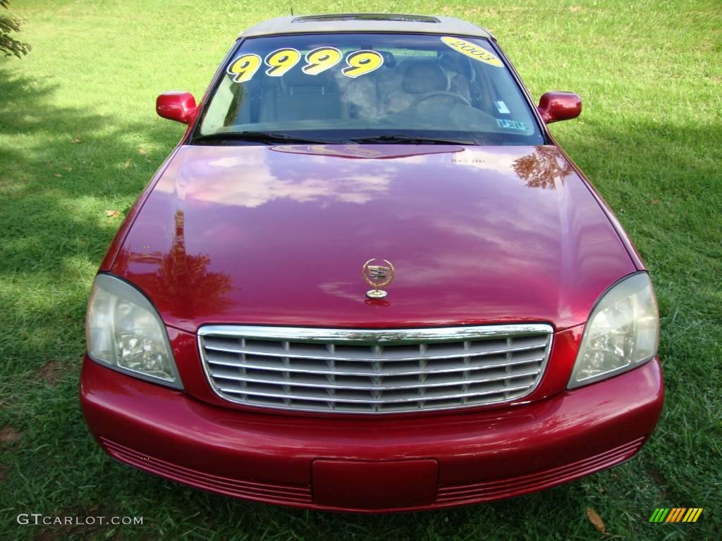 2003 DeVille Sedan - Crimson Red Pearl / Neutral Shale Beige photo #3