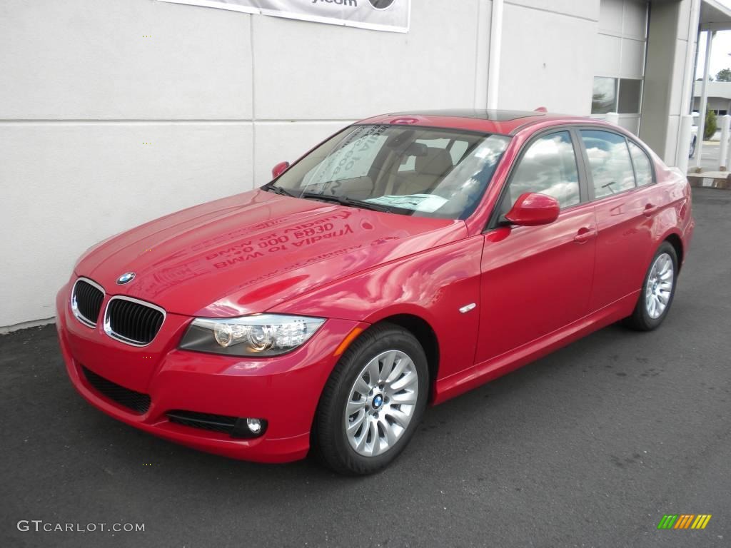 2009 3 Series 328i Sedan - Crimson Red / Beige photo #2