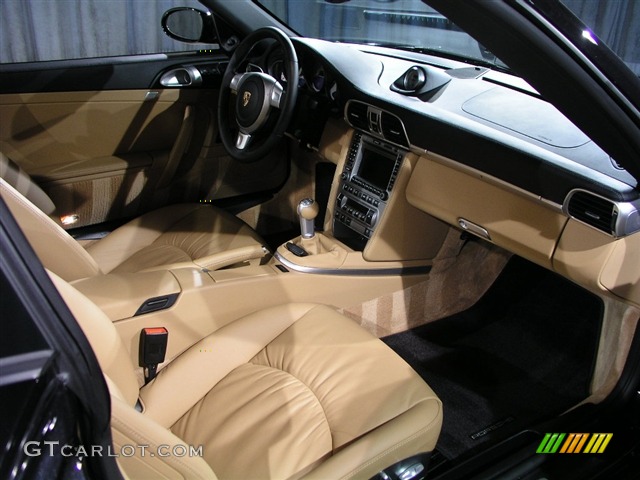2007 911 Turbo Coupe - Basalt Black Metallic / Sand Beige photo #12