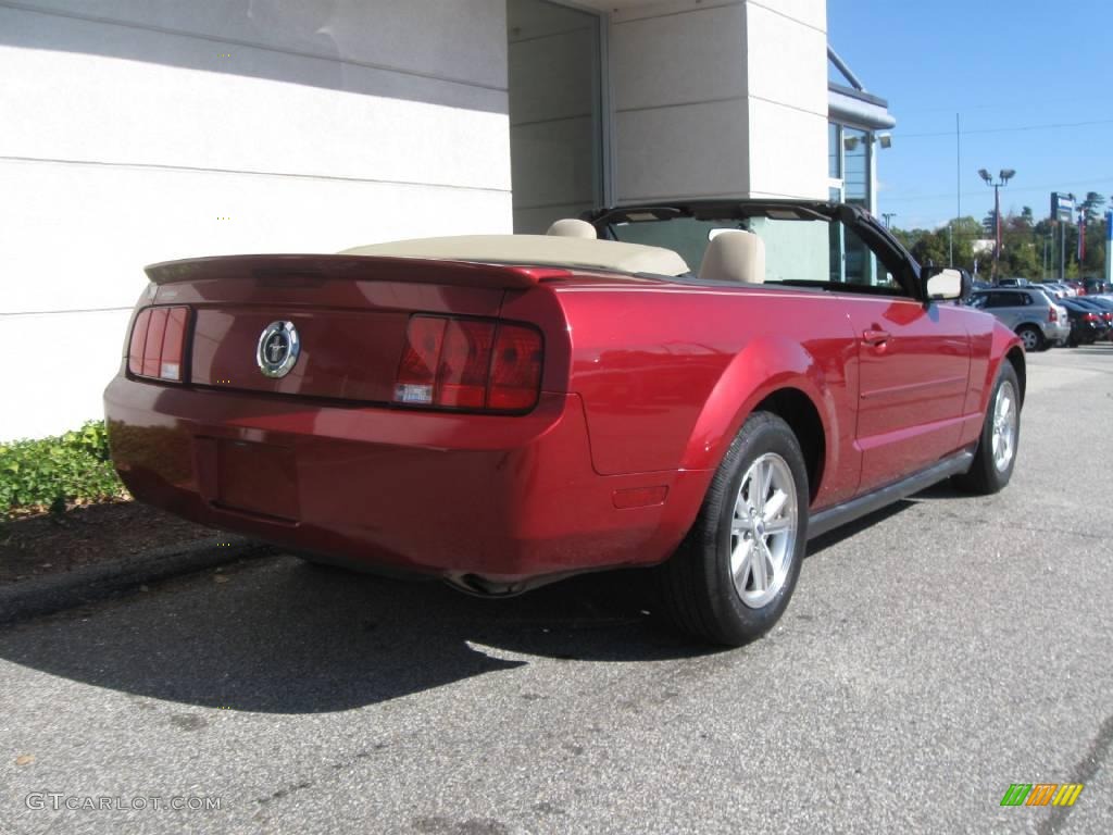 2007 Mustang V6 Deluxe Convertible - Redfire Metallic / Medium Parchment photo #3