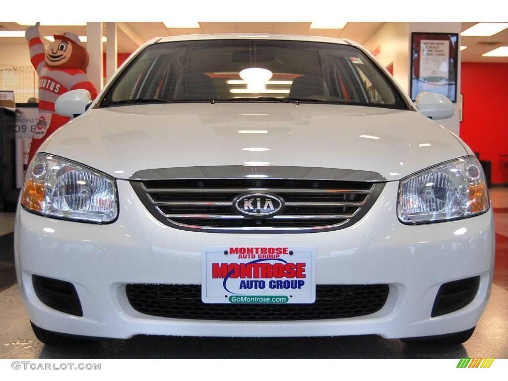 2008 Spectra EX Sedan - White / Beige photo #11