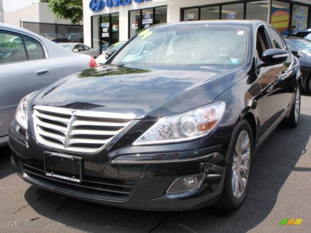 2009 Genesis 3.8 Sedan - Black Noir Pearl / Beige photo #1