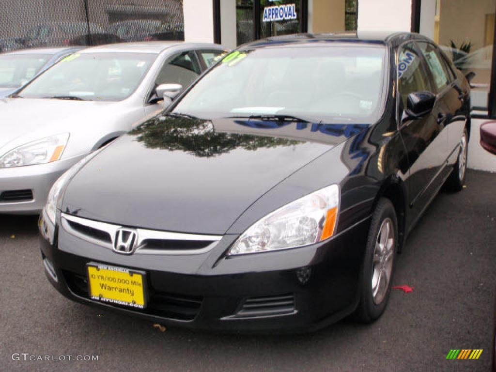 2007 Accord SE Sedan - Nighthawk Black Pearl / Ivory photo #1