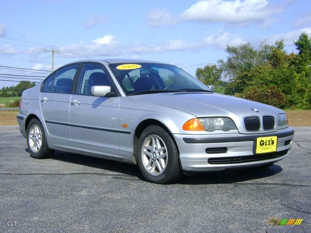 2000 3 Series 323i Sedan - Titanium Silver Metallic / Black photo #9