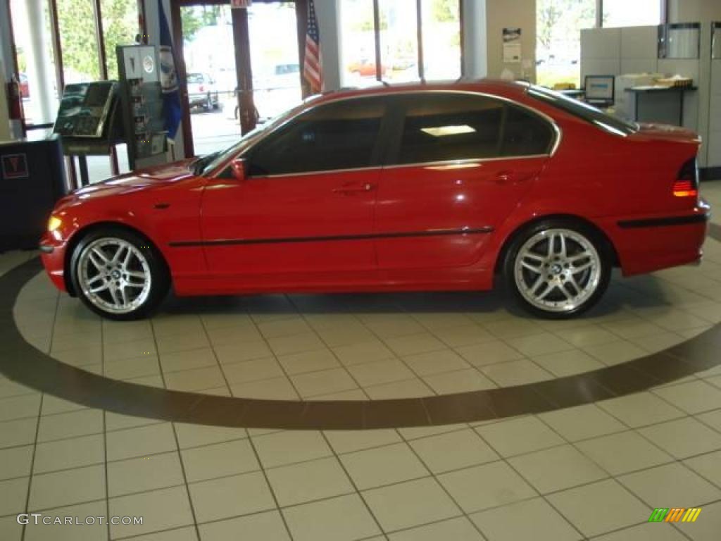 2003 3 Series 330i Sedan - Electric Red / Beige photo #2