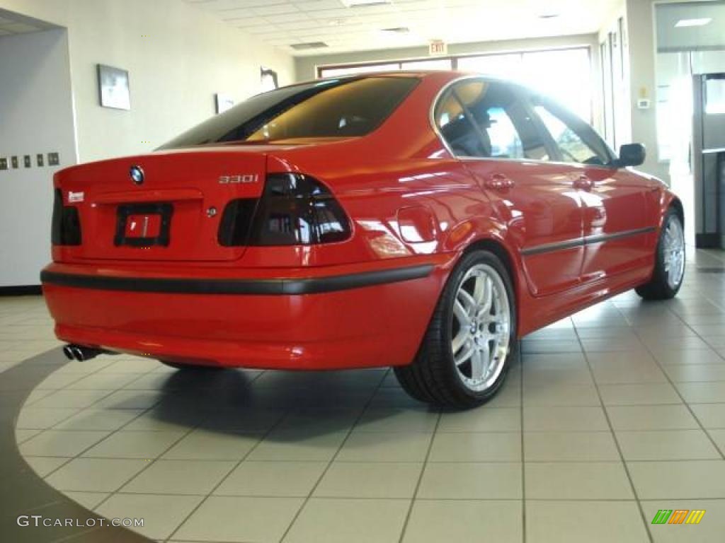 2003 3 Series 330i Sedan - Electric Red / Beige photo #5