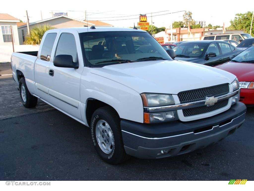 2004 Silverado 1500 LT Extended Cab - Summit White / Tan photo #6