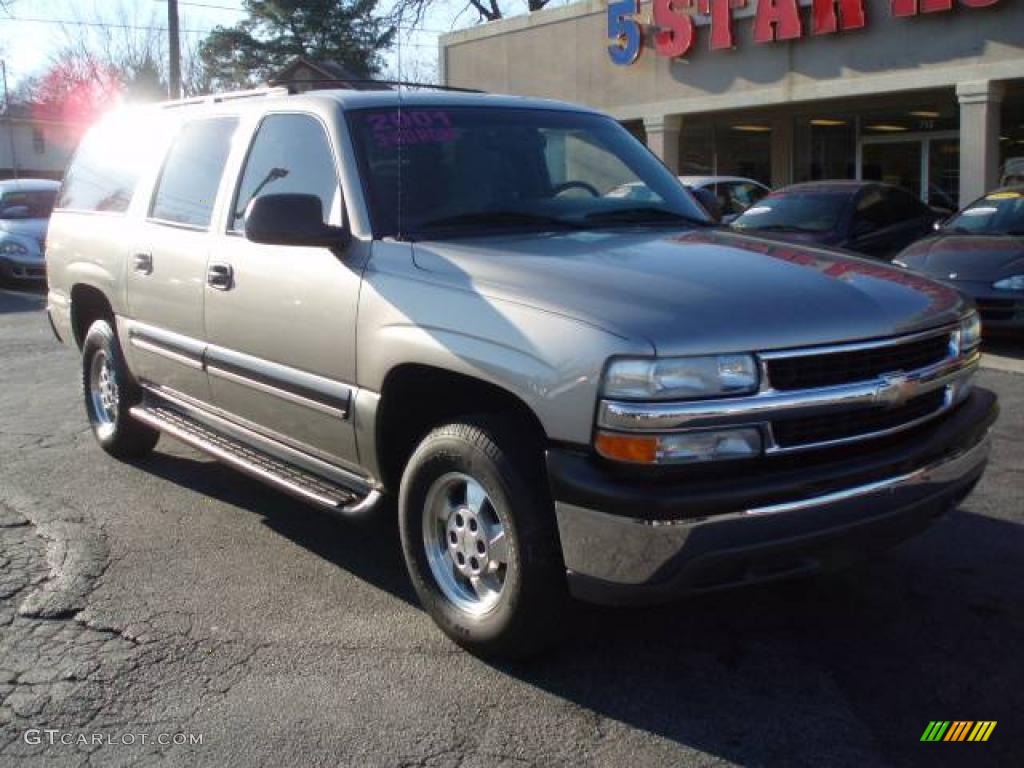 2001 Suburban 1500 LS - Light Pewter Metallic / Tan photo #4