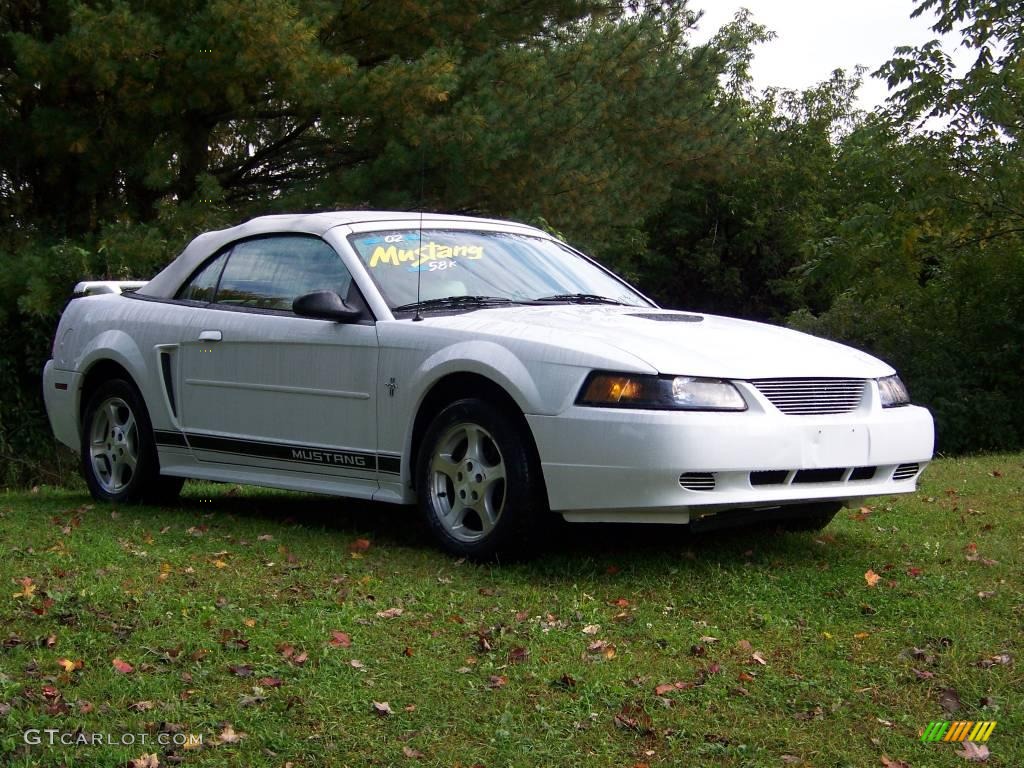 2002 Mustang V6 Convertible - Oxford White / Oxford White photo #4