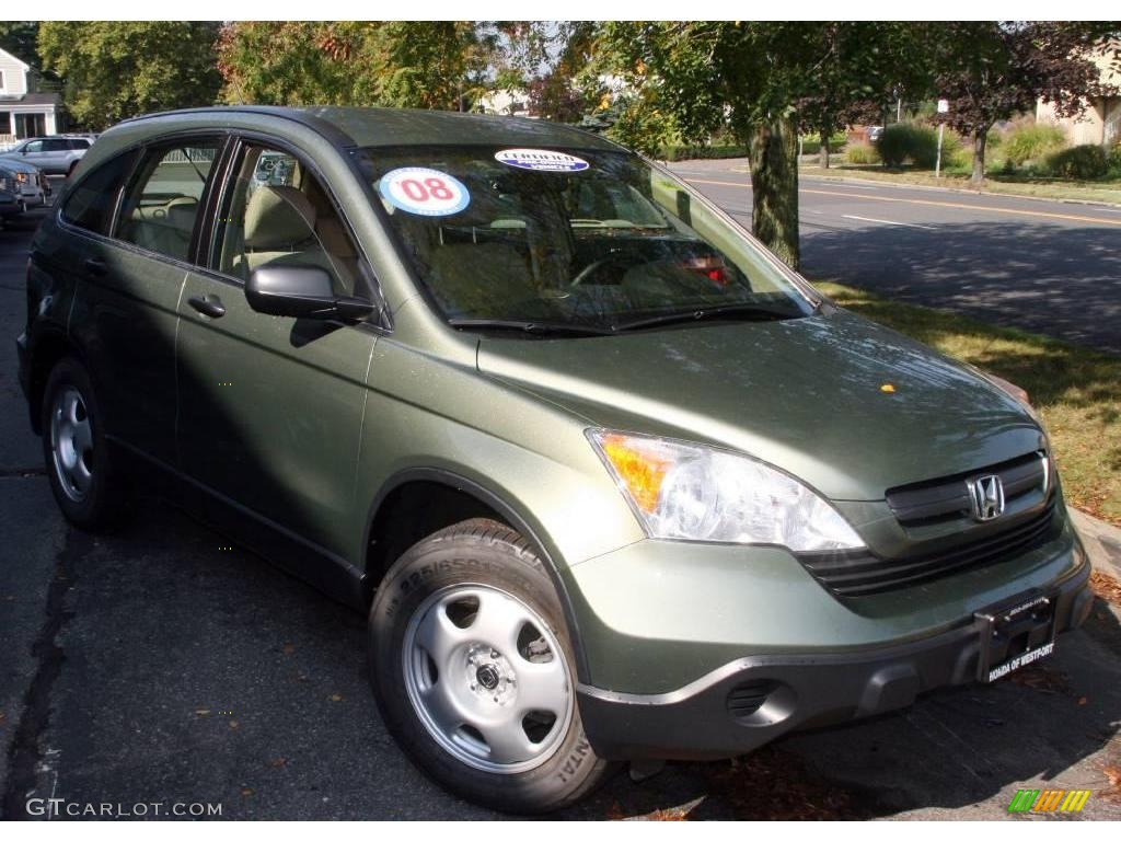 2008 CR-V LX 4WD - Green Tea Metallic / Ivory photo #3