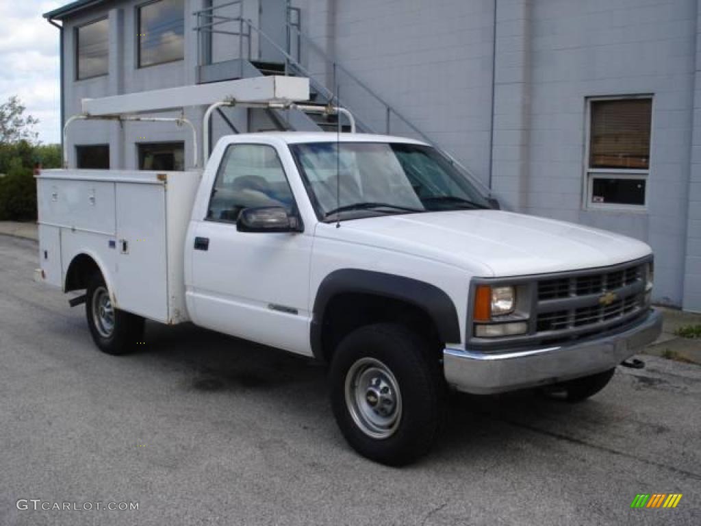 1999 Silverado 2500 Regular Cab 4x4 - Summit White / Blue photo #1