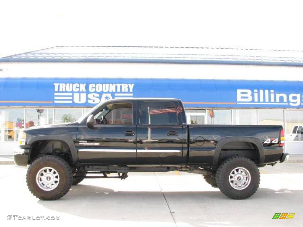 2004 Sierra 2500HD SLT Crew Cab 4x4 - Onyx Black / Dark Pewter photo #1