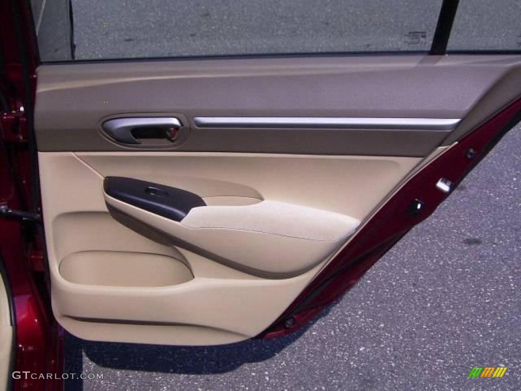 2008 Civic EX Sedan - Tango Red Pearl / Ivory photo #16