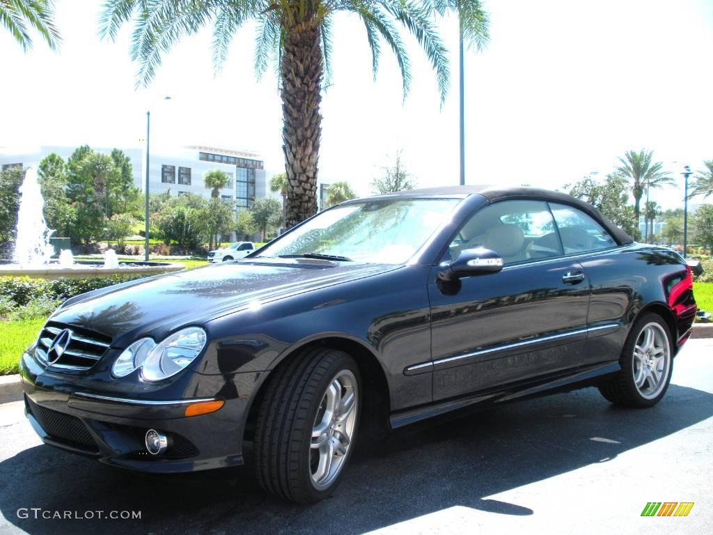 2009 CLK 550 Cabriolet - Majestic Black Metallic / Stone photo #2