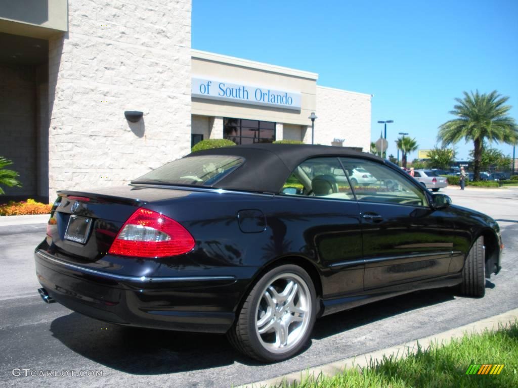2009 CLK 550 Cabriolet - Majestic Black Metallic / Stone photo #6